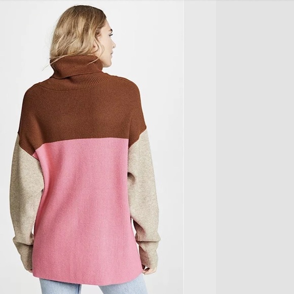 Free People Pink Block Softly Structured Sweater Tunic Size XS - Picture 2 of 9